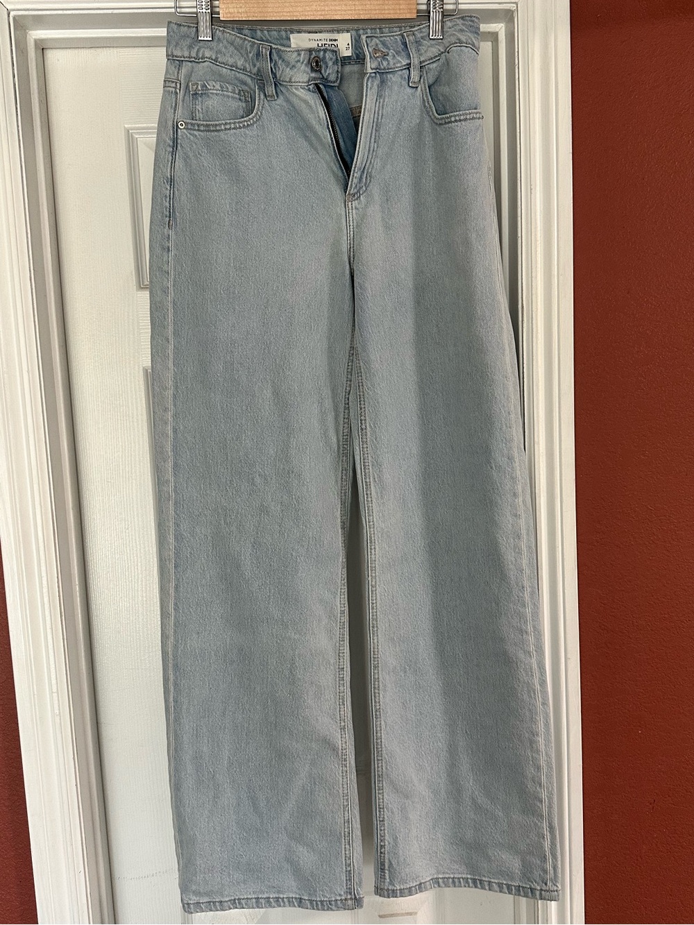 Dynamite Heidi High rise wide leg Light Indigo/ Grace Jeans size 27